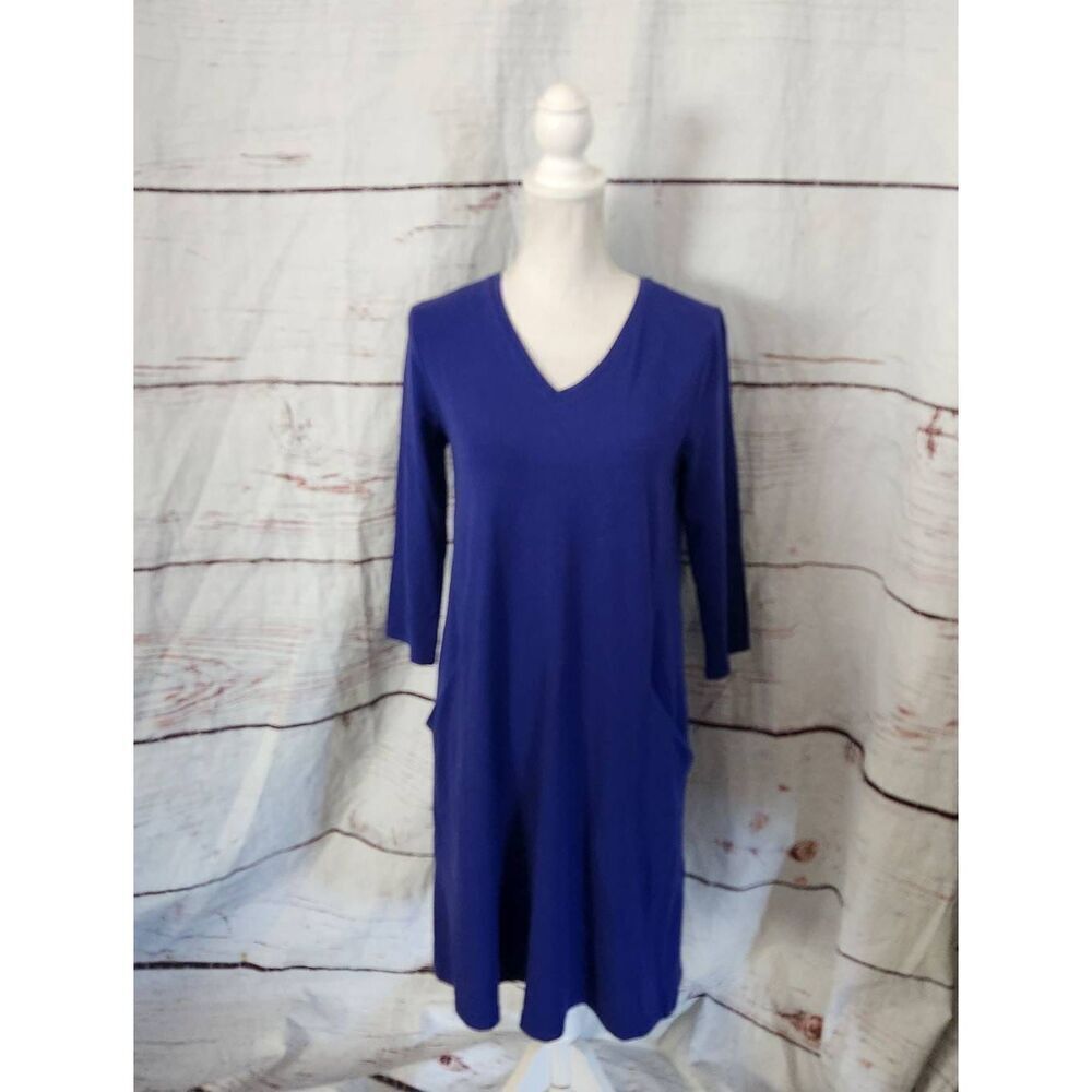 Eileen Fisher 3/4 Sleeve Dress With Pockets Size XXS